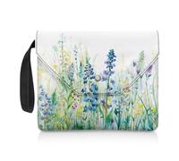NETILGEN Funda protectora de libro para amantes de la lectura, lavable, con asa de transporte acolchada, regalo para lector, 11.8 x 9.4 pulgadas, diseño floral azul y verde