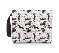 NETILGEN Funda protectora de libros para mujeres, hombres y niños, fundas lavables para amantes de los libros, tapa dura, cuaderno de texto, libro de texto, perro salchicha, color blanco