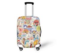 NETILGEN Funda protectora para equipaje de viaje, protector de rueda, grosor elástico, protectores de equipaje con cremallera en la parte inferior, Sellos de Francia París, L(25"-29")