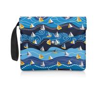 NETILGEN Funda protectora para libro de tapa blanda para cuaderno de tapa blanda, diario bíblico, lavable, bolsa de libros, lector, regalo, gusanos, azul velero