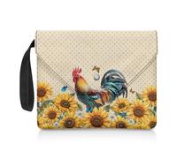 NETILGEN Funda protectora para libro de tapa blanda para cuaderno de tapa blanda, diario bíblico, lavable, bolsa de libros, lector, regalo, gusano, gallo, girasol, lunares