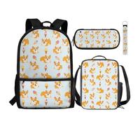 NETILGEN Mochila infantil 4 en 1, juego de mochila escolar con contenedor de almuerzo, bolsa para lápices, llavero para niñas y niños, Bonito helado Corgi, Talla única, Mochilas de día