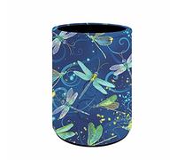 NETILGEN Portatápices de escritorio con diseño de libélula, galaxia, organizador de impresión de piel sintética, para niños y niñas