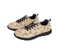 NETILGEN Zapatillas de correr para mujer, zapatos deportivos antideslizantes con cordones y zapatos planos de malla, Corgi Puzzle, 43 EU