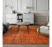 NETLINE HOME Alfombras para sala de estar, lavable a máquina, de pelo bajo, antideslizante, para dormitorio, cocina, pasillo, alfombra apta para mascotas, decoración moderna de habitación (naranja