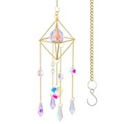 Netoches Colgante de Atrapasoles de Cristal, Prismas Coloridos, DecoracióN de Ventanas, Campanas de Viento de JardíN con Colgante de Cadena para Decoraciones de Boda
