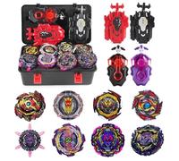 Netoke 8 in 1 Peonzas de Batalla Gyros Set, 4D Combat Gyros Battle with Launcher Gyros, Incl 4 Pieces Gyros Launcher Set, BB