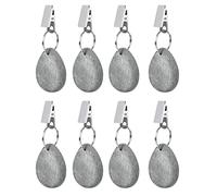 NETONDA Juego de 8 pesos para mantel con clips, de piedra natural, pesos pesados para la familia, fiestas, camping, bodas, jardín, pícnic