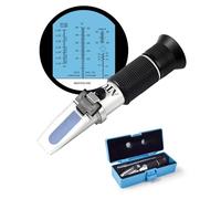 NETONDA Refractómetro anticongelante 4 en 1, probador de refrigerante para etilenglicol, propilenglicol, punto de congelación de agua de refrigeración, agua de parabrisas, ácido de batería AdBlue