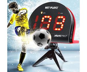 NetPlayz Radares de fútbol, equipos de entrenamiento con sensores de velocidad (pistolas de radar manos libres, pistolas de velocidad de disparo, regalos de fútbol, dispositivo y equipo de alta