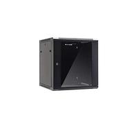 Netrack Armario de Pared Rack 19", 12U/600 mm, Negro, Puerta de Cristal, Panel Lateral extraíble