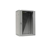 Netrack Armario de Pared Rack 19", 18U/450 mm, Gris, Puerta de Cristal, Panel Lateral extraíble