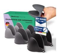 Netrox Home - 3 pares de mini guantes de horno de silicona, resistentes al calor hasta 240 °C y aptos para lavavajillas, guantes para cocinar, hornear y asar