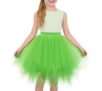 Netting - Vestido de princesa para niños, falda corta de tul que abraza la cintura, para espectáculos, festivales, baile, verde menta, 9-15 años