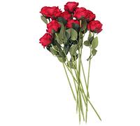 Nettoppo 10 Látex Real Prensa Rose Decor Rose Flores Artificiales Seda Flores Floral Boda Boda Fiesta Diseño Flores (Rojo Oscuro)