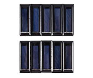 Nettoppo 10 piezas de Mini panel solar Nuevos paneles fotovoltaicos de celulas solares de 0.5V 100mA Modulo de panel solar de cargador de bateria DIY 53 * 18 * 2.5mm