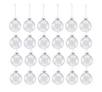 Nettoppo 24 Uds Bolas de Navidad Rellenables de PláStico Transparente 8Cm DIY Adorno de áRbol de Navidad DecoracióN Manualidades