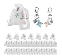 Nettoppo 48 Juegos Favores de Fiesta Bautismo Recuerdo Favores de la Boda áNgeles Guardianes + Bolsas de Organza + Colgantes Regalos de Bautizo