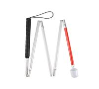 Nettoppo El BastóN Plegable de Aluminio BastóN Plegable de 4 Segundos con Punta Rodante para de Caminar Ciego