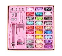 Nettoppo Kit de Sujetadores una PresióN, Botones una PresióN T5 con Kit de Herramientas de InstalacióN Broches de PláStico Coloridos para Coser Ropa