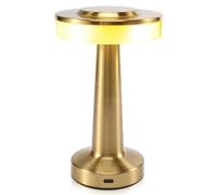 Nettoppo LED LáMpara de Mesa Recargable TáCtil Mesa de Comedor Bar LáMpara de Mesa LáMpara de Noche PequeñA para Exteriores LáMpara de Mesa Decorativa, Dorado