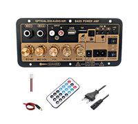 Nettoppo Placa amplificador digital Bluetooth con entrada de audio óptica, amplificador de karaoke para casa/coche, placa de amplificación de subwoofer duradera (enchufe de la UE)