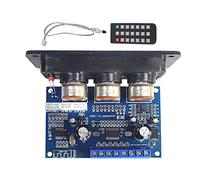 Nettoppo Placa amplificadora de potencia digital de 2.1 canales con mando a distancia, 2 x 25 W + 50 W BT5.0 Subwoofer D, placa de amplificación DC 12-20 V
