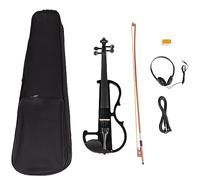 Nettoppo Principiante 4/4 ViolíN EléCtrico ÉBano ViolíN Silencioso ViolíN EléCtrico Conjunto Introductorio
