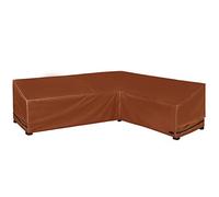 NettyPro Funda modular de patio de 104 x 83 pulgadas, en forma de L, impermeable, 600D, resistente, para muebles de exterior, funda para sofá, sala de estar, orientada a la derecha, color marrón