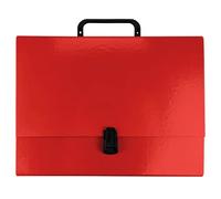 Netuno 1 maletín para folletos de cartón A4 rojo, ancho de la espalda de 5 cm, A4, cartón con asa, carpeta con asa, maletín para folletos, carpeta DIN A4, portátil