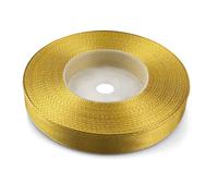 Netuno 1 rollo cinta raso dorado 12 mm x 32 m cinta tela decorativa regalo manualidades boda cumpleaños bautizo envoltorios scrapbooking tarjetas navidad proyectos DI