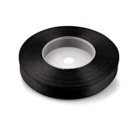 Netuno 1 rollo cinta raso negro 12 mm x 32 m cinta tela decorativa regalo manualidades boda cumpleaños bautizo envoltorios scrapbooking tarjetas navidad proyectos DI