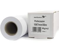 Netuno 1 rollo de papel blanco para plotter 1067mm x 50m 90g núcleo 50mm papel offset mate sin recubrimiento universal para impresoras fotocopiadoras foto CAD impresión diseño planos proyecto mapas