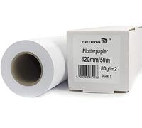 Netuno 1 rollo de papel blanco para plotter 420 mm x 50 m 80g núcleo 50 mm papel mate universal para impresoras fotocopiadoras CAD planos de construcción proyectos técnicos pósteres carteles mapas