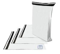 Netuno 100 bolsas de plástico para envío blancas 350 x 460 mm bolsas de mensajería postales autoadhesivas alto brillo opaco impermeables fuerte sacos para ropa embalaje caja libros zapatos correos
