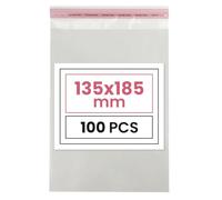 Netuno 100 bolsas transparentes 13,5 x 18,5 cm solapa de 3 cm con cierre autoadhesivo reutilizables bolsas de plástico PP para dulces regalos joyería golosinas fotos ropa pendientes alimentos libros