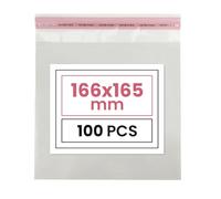 Netuno 100 bolsas transparentes 16,6 x 16,5 cm solapa de 3 cm con cierre autoadhesivo reutilizables bolsas de plástico PP para dulces regalos joyería golosinas fotos ropa pendientes alimentos libros