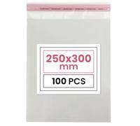 Netuno 100 bolsas transparentes 25 x 30 cm solapa de 3 cm con cierre autoadhesivo reutilizables bolsas de plástico PP para dulces regalos joyería golosinas fotos ropa pendientes alimentos libros