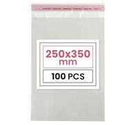 Netuno 100 bolsas transparentes 25 x 35 cm solapa de 3 cm con cierre autoadhesivo reutilizables bolsas de plástico PP para dulces regalos joyería golosinas fotos ropa pendientes alimentos libros