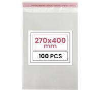 Netuno 100 bolsas transparentes 27 x 40 cm solapa de 3 cm con cierre autoadhesivo reutilizables bolsas de plástico PP para dulces regalos joyería golosinas fotos ropa pendientes alimentos libros