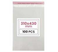 Netuno 100 bolsas transparentes autoadhesivas 31x43 cm resistentes