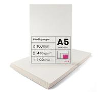 Netuno 100 hojas de cartulina crema A5 148 x 210 mm 430g Beermat cartón de madera finlandesa para manualidades encuadernación proyectos creativos tarjetas scrapbooking álbumes artesanías cajas