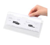 Netuno 100 largos sobres portadocumentos DL 239x131mm bolsas transparentes de envío autoadhesivos para albaranes de entrega carteras cerradas sobre plástico transporte factura embalaje etiquetas