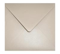Netuno 100 sobres cuadrados nacarados de color arena DIN K4 153x153mm 120g Aster Metallic Sand solapa engomada puntiaguda sin ventana para invitaciones boda Navidad carta tarjeta dinero regalo bautizo