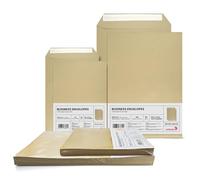 Netuno 100 sobres grandes de envío marrones C4 229 x 324 mm y C5 162 x 229 mm 90 g 50 cada formato solapa recta con tira autoadhesiva sin ventana para documentos facturas contratos oficina empresa