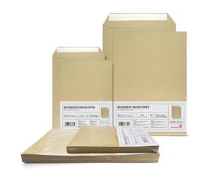 Netuno 100 sobres grandes de envío marrones C4 229 x 324 mm y C5 162 x 229 mm 90 g 50 cada formato solapa recta con tira autoadhesiva sin ventana para documentos facturas contratos oficina empresa
