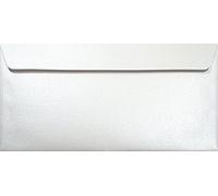 Netuno 100 sobres largos blancos nacarados DIN DL 110x220mm 120g Majestic Marble White solapa recta autoadhesiva sin ventana metalizados americanos para invitaciones tarjetas de boda cartas facturas