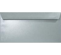 Netuno 100 sobres largos perlados plateados DL 110 x 220 mm 125 g Sirio Pearl Platinum solapa recta autoadhesiva sin ventana brillos para invitaciones boda tarjeta de felicitación vales folleto menú