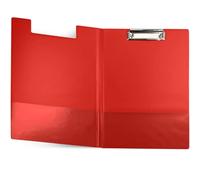 Netuno 1x carpeta portapapeles A4 rojo con tapa 32.5 x 23 cm clip metálico bolsillo interior documentos oficina escuela escritura portátil