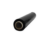 Netuno 1x rollo de film estirable negro 2,5 kg peso ancho 50 cm espesor 23 µm lámina elástica película de polietileno retráctil para embalar paletas paquetes cajas mudanzas transporte almacenaje